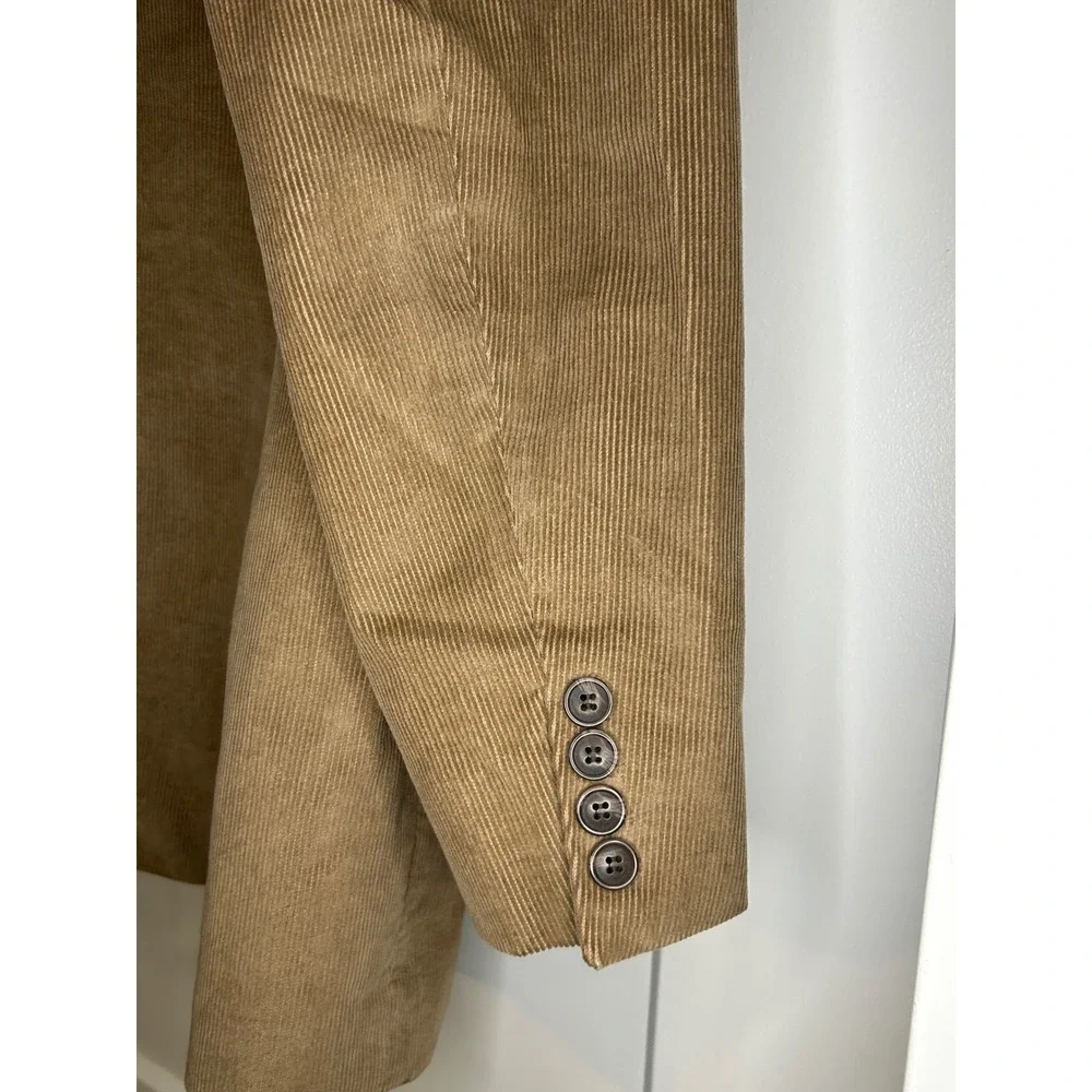 Joseph & Feiss Mens Corduroy Sport Coat Blazer Jacket‎ Tan 41R Lined Academia